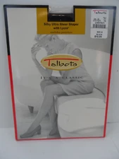 Talbots Silky Ultra Sheer Shaper Black Pantyhose W/Sheer Toe - Size B - NEW
