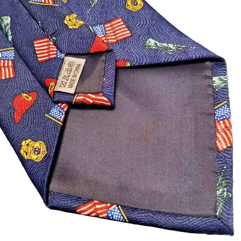 Corbata E. Graziano Nueva York Corbata Azul NYPD NYFD Estatua de la Libertad 55x4" Foto 4 de 4