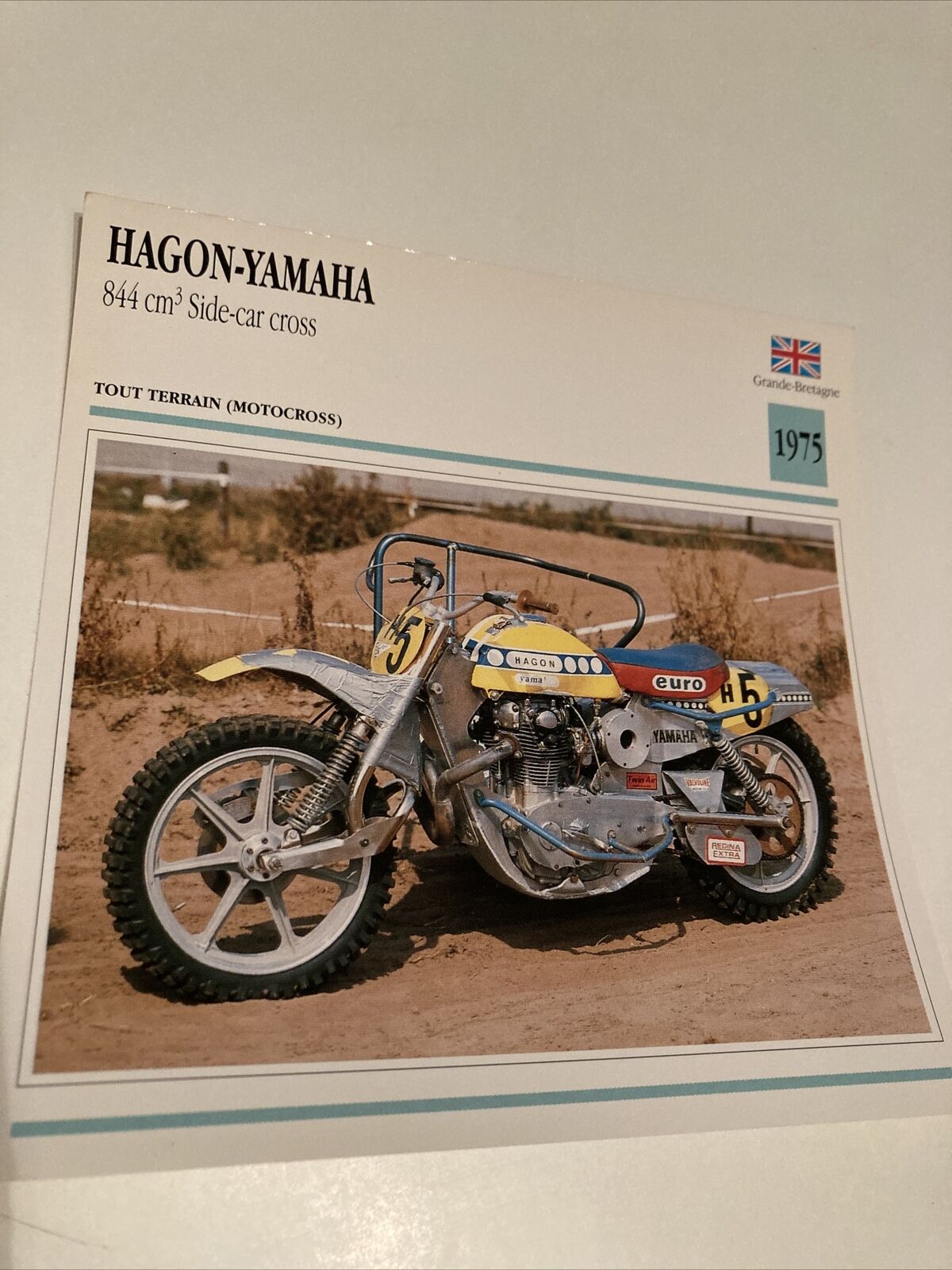 Hagon Yamaha 844 cm3 Sidecar Cross Card Motorbike Of Collection Atlas UK