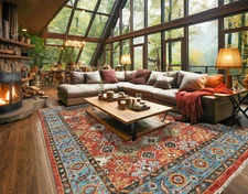 LoomBloom Multi Sizes Coral Hand Knotted Arts & Crafts Oushak Wool Area Rug