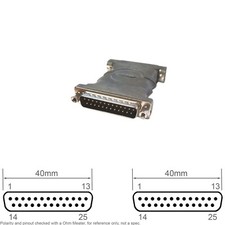 Adapter D-Sub Parallel Serial DB 25 Pin DB25 Male Gender Changer Belkin F4A252