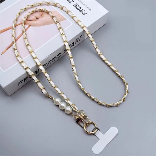 Korea Luxury Metal Pearl Leather Lanyard Necklace Straps Universal Mobile Phone - Photo 14/14