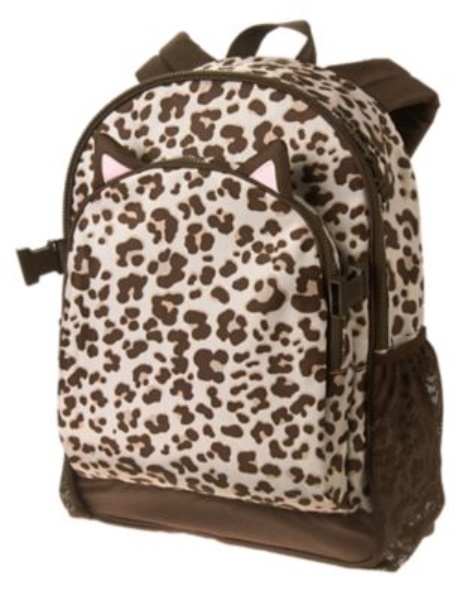 GYMBOREE BROWN LEOPARD SKIN PRINTED BACKPACK w/ CLIPS NWT