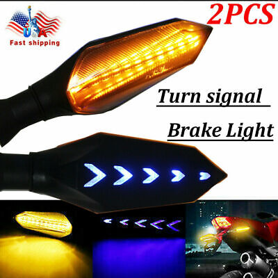 2Pcs/kit Motorcycle Amber LED Turn Signal Sequential Flowing Indicator Light New