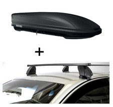 Dachbox MAA400L matt+Dachträger K1M für für VW Jetta A6 4Türer ab 10