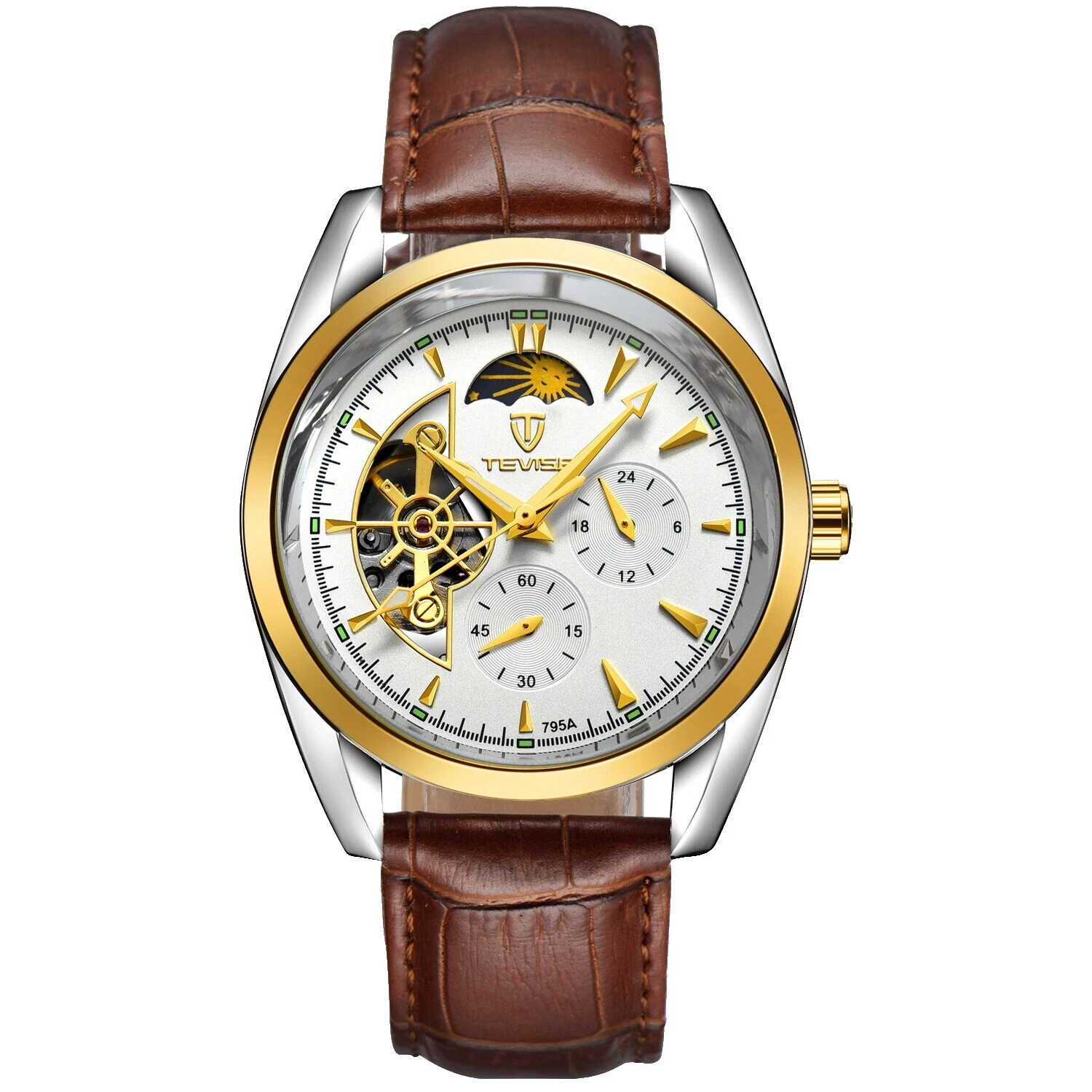 Mechanical (Automatic) Casual Moon Phase Wristwatches