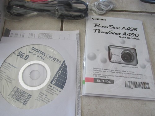 Canon PowerShot A495 10.0MP Digital Camera-Blue Working Box Cables Strap 8GB SD - Picture 3 of 8
