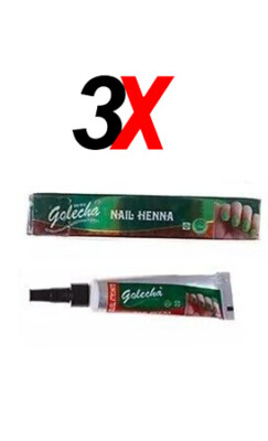 3x Halal Arab Indian Henna Paste Polish, Mehndi Colour Muslim Nagellack Tattoo