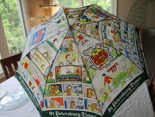 VTG Umbrella Comics St.Petersburg Times Garfield Doonesbury Peanuts Blonde Zits