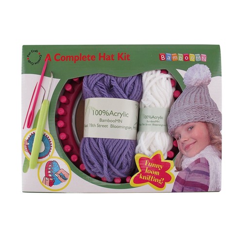 JubileeYarn Loom Knitting Pattern Kit for Beginners - Kids Winter Hat Set - Picture 4 of 18