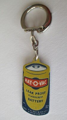 RAR Schlüsselanhänger, 50-60er Jahre, RAY-O-VAC Batterien Leak Proof FLASHLIGHT BATTERY
