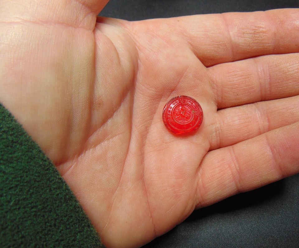 Lucas King Of The Road glass sign . Found in the River Thames in London