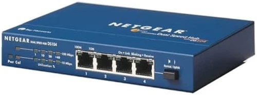 NETGEAR DS104 - 4 Port Ethernet Hub, Fast Ethernet - 10Base-T, 100Base-TX
