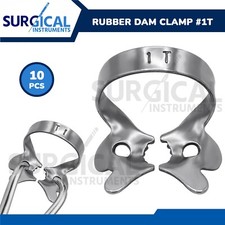 10 Pcs Endodontic Rubber Dam Clamp 1T Stainless Steel Surgical Dental German Gr