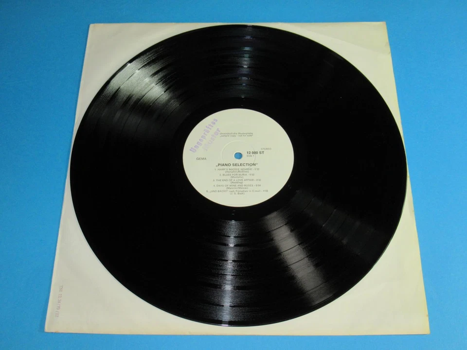 V.A. / Piano Selection (GER 1970, Session 12 000 ST) White Label Promo LP - Bild 2 von 3