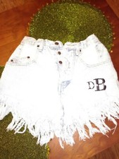 Vintage Z. Cavaricci hi -rise Denim Shorts Sz 28 Daytona Beach FL. FRINGE. USA