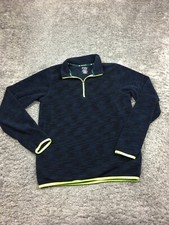 Tek Gear 1/4 Zip Pullover Boys Size XL Blue Neon Green Trim