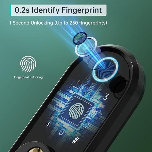 Smart Front Door Lock Set WiFi Fingerprint Keyless Entry Digital Keypad Deadbolt - Picture 4 of 25