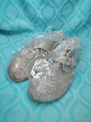 NEW Mules For Women Cushion Loafers Slide On Tan Mule Flats Size 10