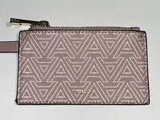 ALDO Wallet Mini Zip Card Coin Pouch Wristlet Pink 5.5" W X 3.25"H