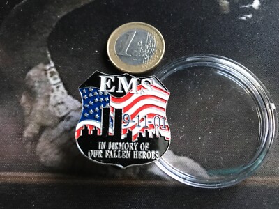 Pin New York,  EMS., Sept. 11, 2001, memorial, aus Metall