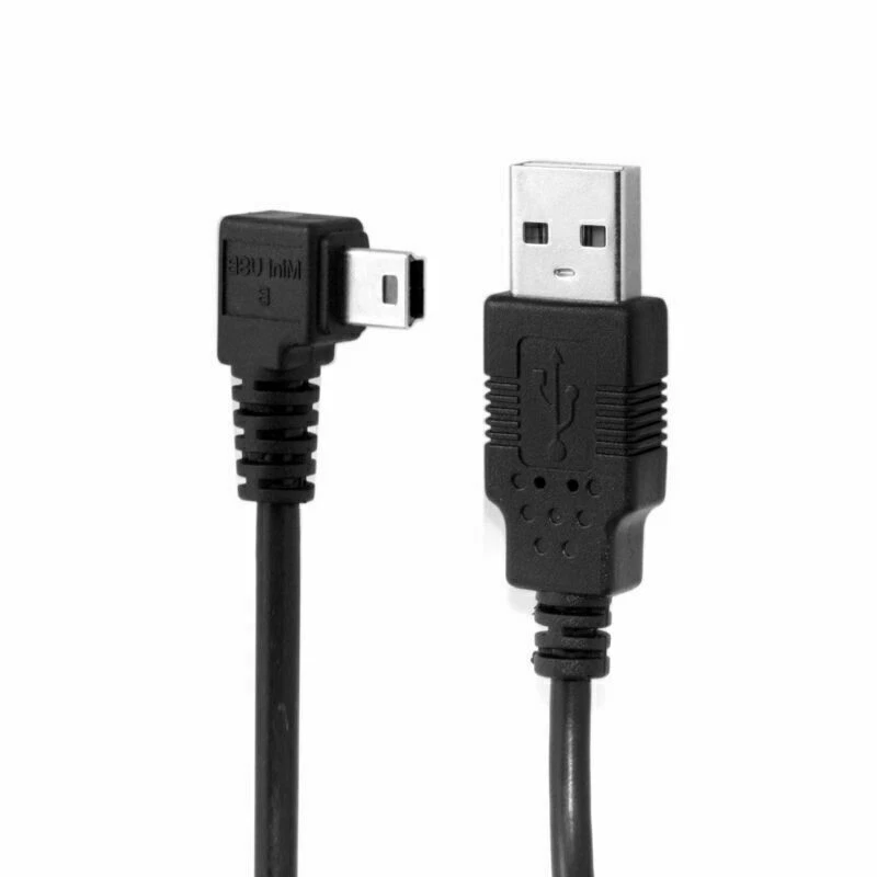 3.0m USB 2.0 Male to Mini USB B Type 5pin Male Right Angled 90 Degree Data Cord - Image 2 of 4