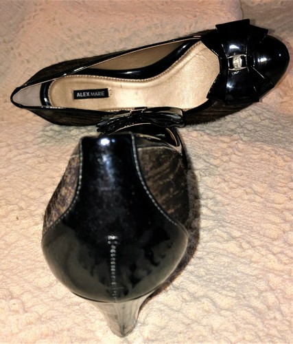 Alex Marie Shoes Black High Heels with Bow SZ 9M - Picture 8 of 11
