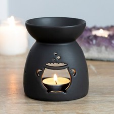 **SALE** Black Bubbling Cauldron Cut Out Oil Burner, Gothic Witchcraft