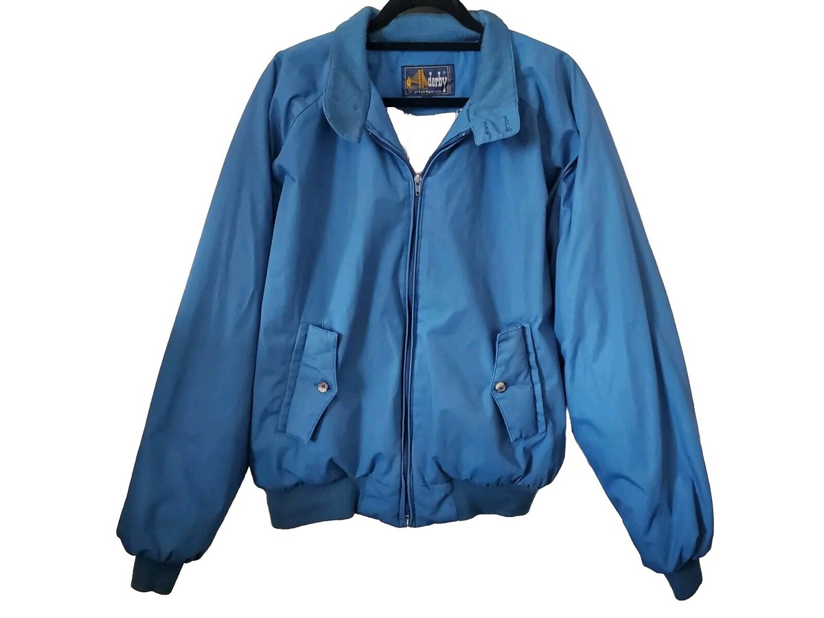 Vintage Derby of San Francisco Harrington Bomber Jacket Blue Men