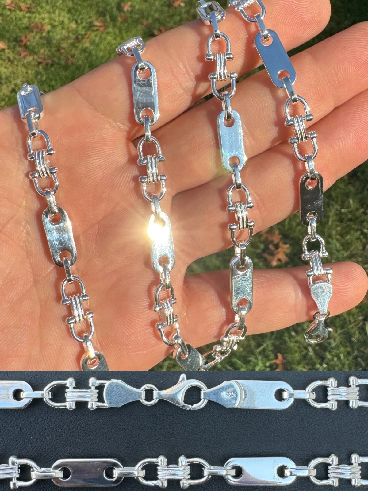 GUCCI Collana Catena Maglia Reale Argento Sterling 925 Personalizzata Ferragamo 7 5mm 18 30" ITALIA