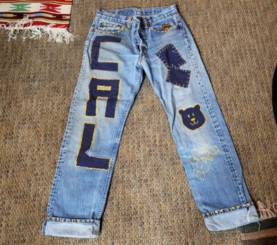 Custom CAL BEARS Levis 501 Jeans Vintage 1980's Waist