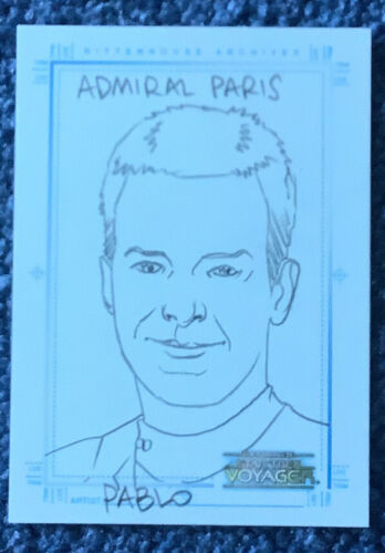 Complete Star Trek Voyager Sketch Card By Pablo Admiral Paris Error