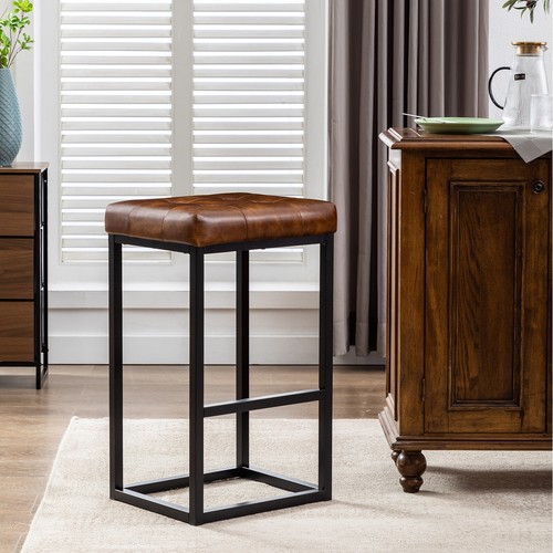 Duhome Counter Height Bar Stool, Button-Tufted Dining Chair PU Leather Barstool - Picture 40 of 40