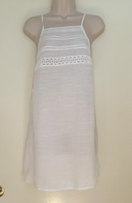 White Sleeveless Summer Mini Short Sun Dress Women’s Size S/M R3-O11