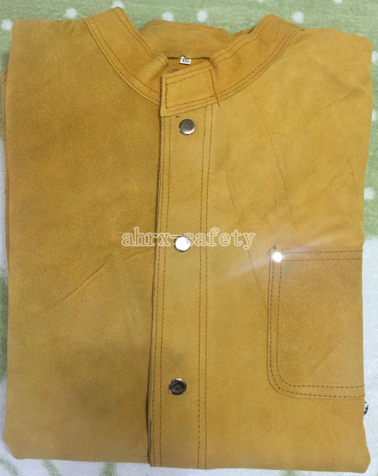 Brown Flame-Resistant Heavy Duty Leather Welding Jacket for Welders - Image 2 of 2