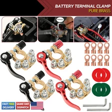 4x Positive&Negative Car Top Post Battery Terminals Wire Cable Clamp Connectors