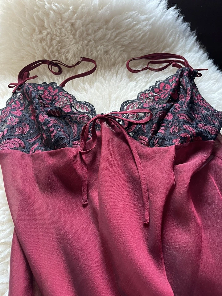 Fredericks of Hollywood красный черный кружева babydoll шифоновое размер средний - Изображение 2 из 4