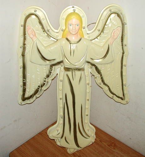 ANGELO PRESEPE SOSPESO IMPERO 33" CON LUCI SOFFIA STAMPO #1658 CON SCATOLA ORIGINALE - Foto 3 di 11