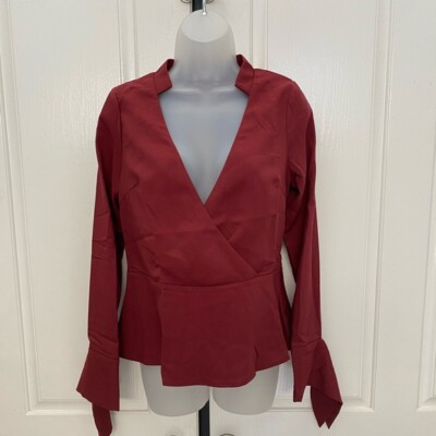 NEW wTag-Line & Dot Burgundy Drape Top S