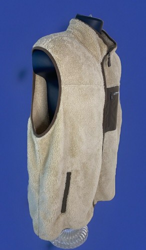 Gilet Hurley Uomo Grande Acero Crema Avventura Sherpa Full Zip Tasche NUOVO - Foto 3 di 14