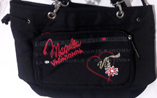 BORSA MONELLA VAGABONDA SHOPPER TRENDY NEW NERA CM 40X28X14 DOPPIO MANICO TASCHE