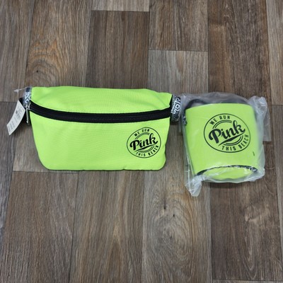 NWT Victoria’s Secret PINK fanny pack & sunglasses set neon yellow & black Victoria main image 2