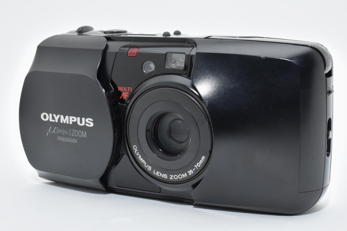 Olympus μ mju Zoom Panorama Black Point & Shoot 35mm Film From
