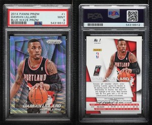2014-15 Panini Prizm Blue Wave Prizm Damian Lillard #1 PSA 9 MINT