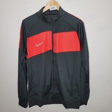 Nike Men Full Zip Sweatshirt Size Large Red Black Long Sleeve Workout Gym
