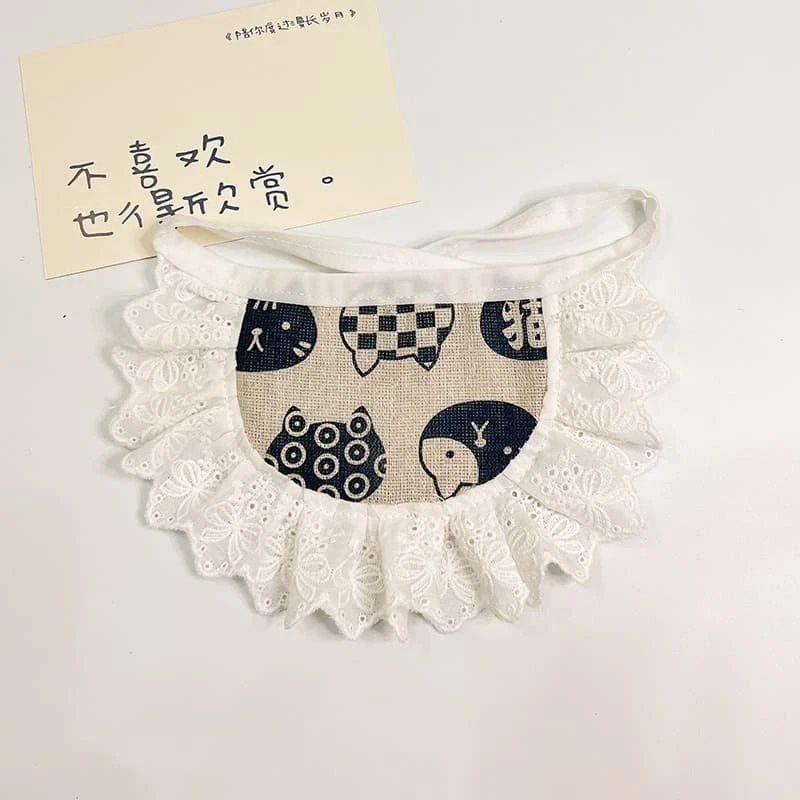 Bufanda para mascotas collar de gato bufanda perro lindo moño cuello de cachorro toalla de saliva para mascotas babero Foto 3 de 4