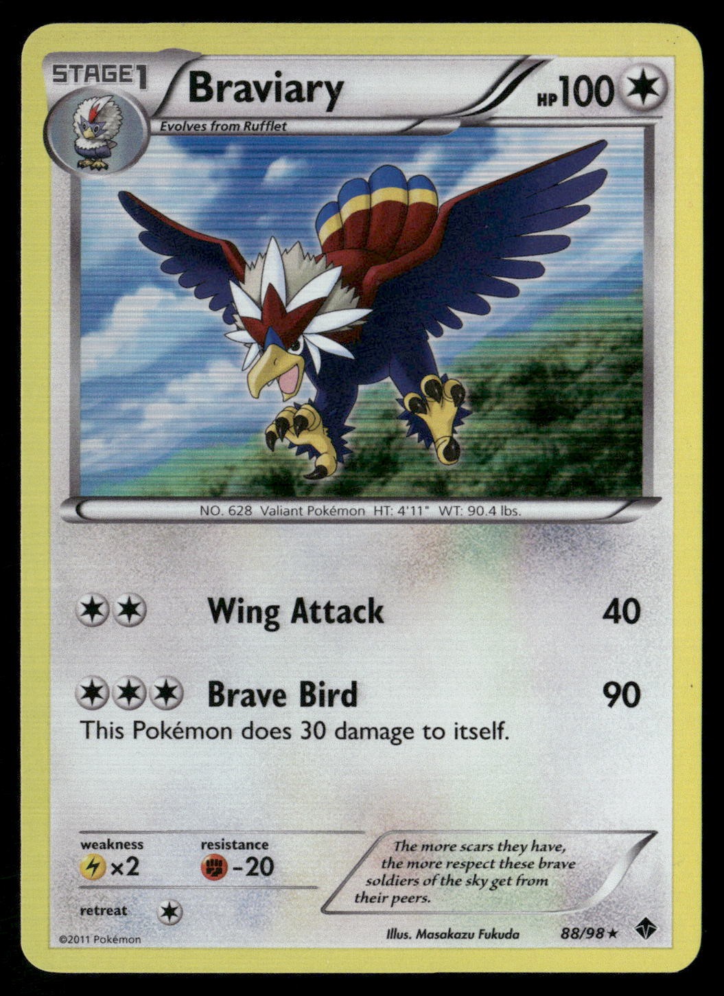 Braviary 88/98 Holo Rare Emerging Powers Pokemon NM/M