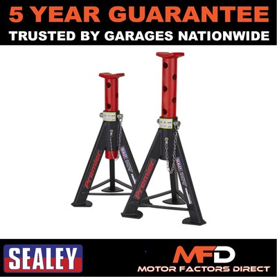 Sealey Premier Axle Stands (Pair) 6 Tonne Capacity per Stand Red AS6R