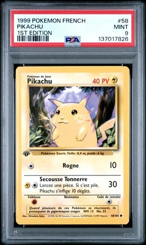New Listing1999 POKEMON FRENCH 1ST EDITION #58 PIKACHU PSA 9
