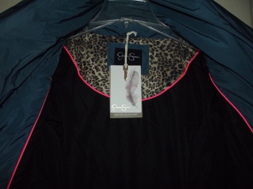 Jessica Simpson Parka Jacket Women Small Teal Blue Puffer Water Resistant Coat - Picture 13 of 19
